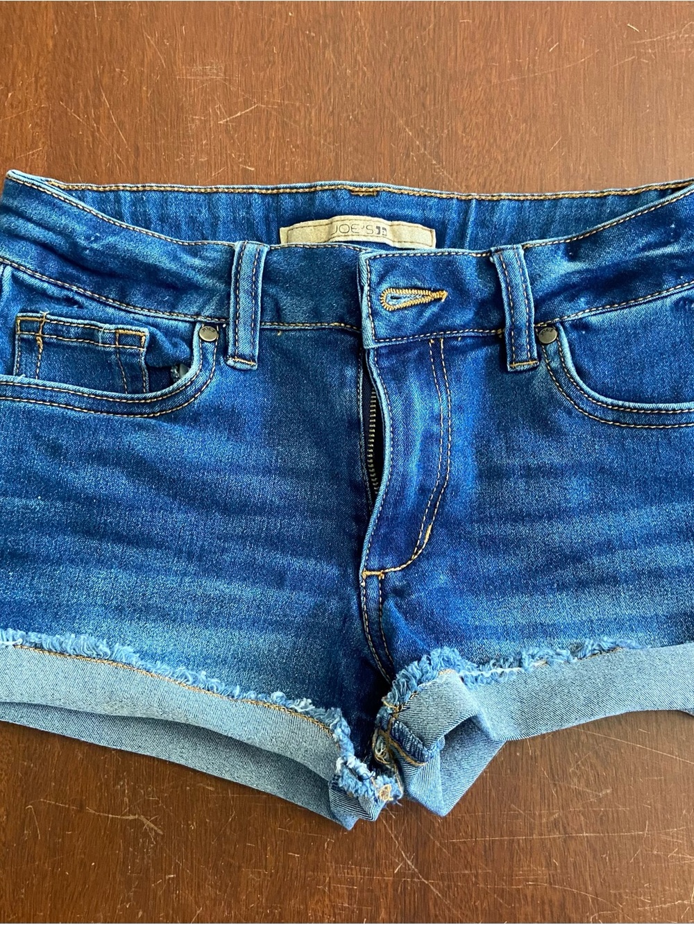 Joe's Jeans Dark Blue Denim Frayed Hem Women's Shorts